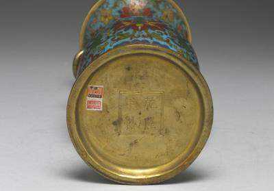 图片[3]-Set of five altar offerings in cloisonne enamels – Vase, Qing dynasty (1644-1911)-China Archive